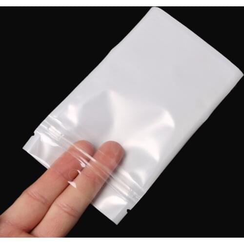 100pcs 8cm*13cm White Clear Self Seal Zipper Plastic Retail Jewelry Packaging Display Bag, Ziplock Zip Lock Bag with Hang Hole