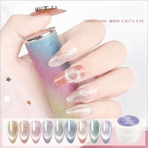 2020NEW! Smoothie Cat Eye Armour Oil Gel Colorful Luminous Magic Crystal Cat Eye UV Gel Magnetic Glitter Polish Nail Gel Varnish