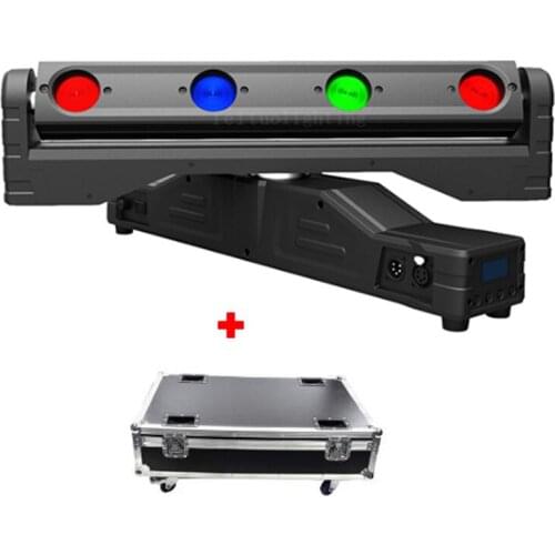 4pcs + Flight Case Super Bright Moving Head Led Beam Bar 4x10w RGBW 4IN1 Infinite Rotation DMX Led Moving Head Beam Light For DJ