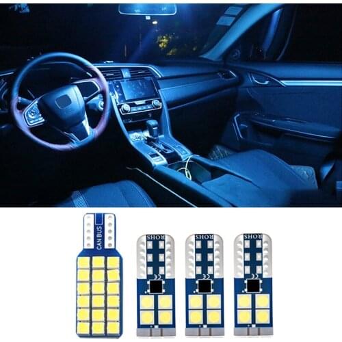 4x T10 W5W Auto LED Bulbs Car Interior lights kit Dome Reading Trunk Lamp For Honda Civic 2014 2015 2016 2017 2018 2019 FA FD