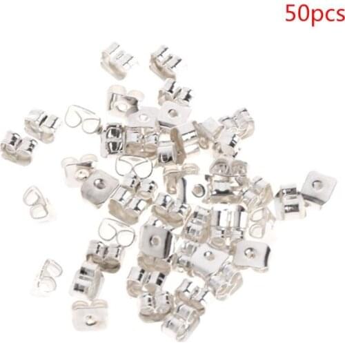 50 Pcs/Set Earrings Plugs Clutch Back Ear Stud Accessories Metal Pad Safety Tool