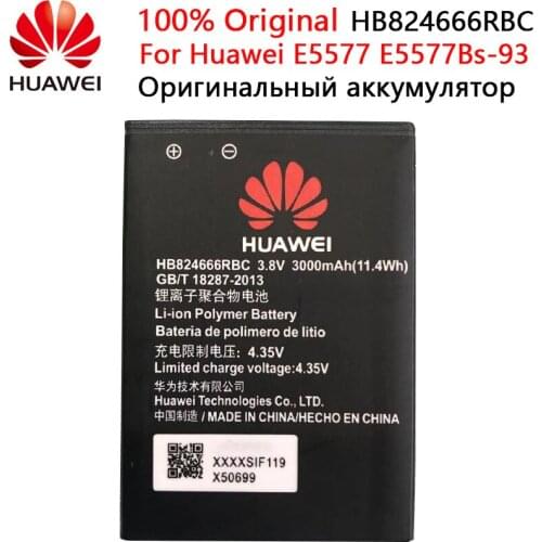 HuaWei 100% Original HB824666RBC Battery For Huawei E5577 E5577Bs-937 Replacement Batteria Real Capacity Phone 3000mAh Akku