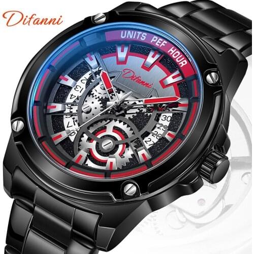 Personalized Tough Man Watch Automatic Mechanical Hollow Double-Sided Perspective High-end Brand Luxury Sports Pilot 1963 Watch
