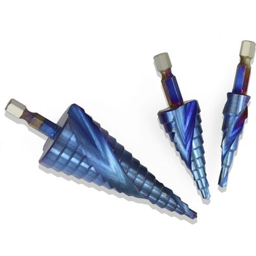 Cobalt Step Drill Bit Set 3 PCS 4-32 MM High Speed Steel Spiral Metal Cone Hex Shank Hole Cutter Drill Auger Pagoda Drill