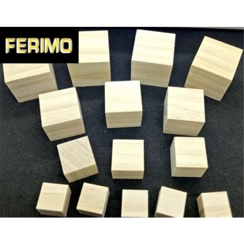 30mm/40mm/50mm Solid Wood Cube Wooden Square Blocks Kids Early Educational Toys DIY Woodwork Craft Decoration Unfinished Wood