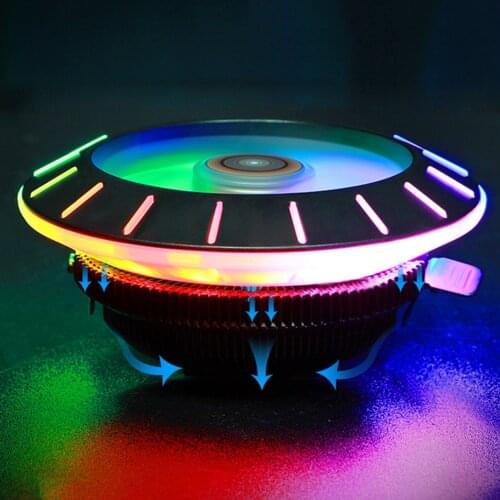 ALLOYSEED UFO Computer CPU Cooler 3PIN Quiet Cooling Fan for Computer Desktop Case Heatsink for Intel/AMD