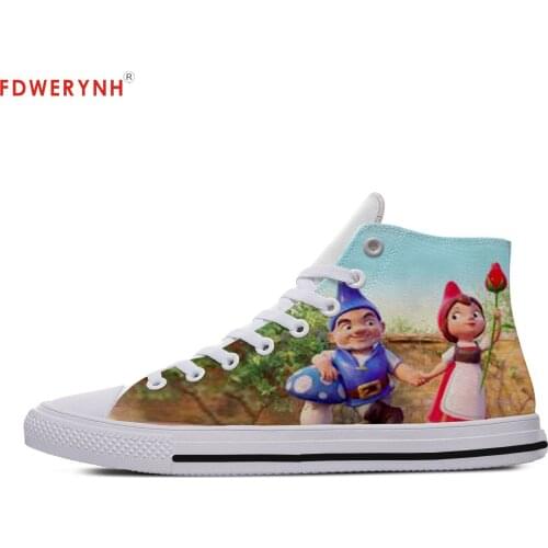Mens Casual Shoes Sherlock Gnomes Custom Images Or Logo Men High Top Canvas Shoes Lace-up Fashion Flat Shoes