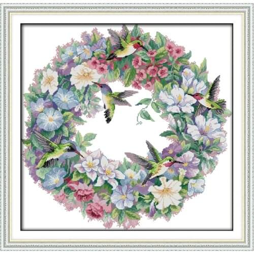 14/16/18/27/28 The Art of Hummingbirds(2) Counted Cross Stitch Sets Animals Cross Stitch Kits Embroidery Needlework