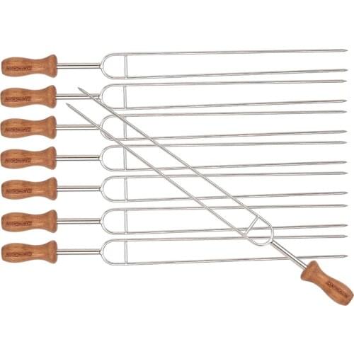 Stainless steel 8-piece set of baking needles with portable storage bag barbecue stick