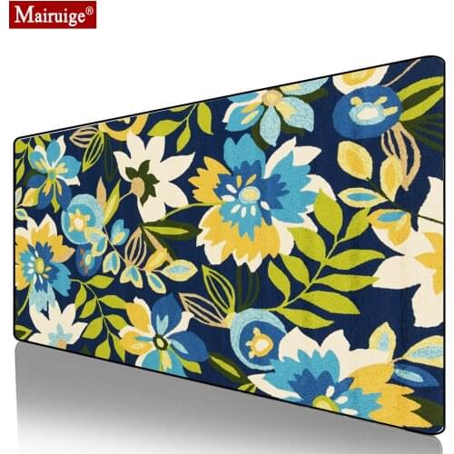 Flower Persian Rug Blue Mouse Pad XXL Gamer Desk Mat Large Keyboard Pad Gaming MousePad 90x40cm/80x30cm for Laptop Table Pads