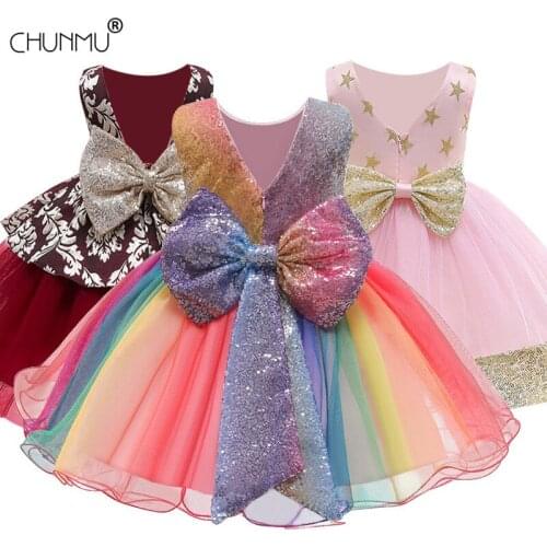 Toddler Girl Baptism Dress Baby Girl Birthday Dresses For Girls Kids Wedding Party Wear Infant Baby Christening Gowns