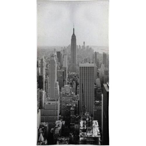 Black White New York Skyline Beach Microfoam Travel towel NYC City Shower Bath towels Spa Sauna Towels Quick Dry