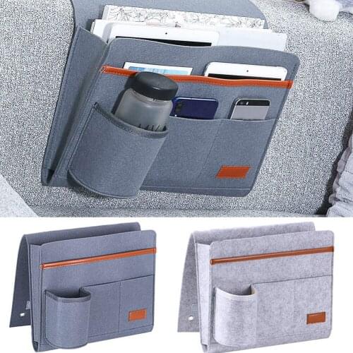 Remote Control Hanging Caddy Bedside Couch Storage Organizer Bed Holder Felt Pockets Sofa Organizer Pockets Book Holders
