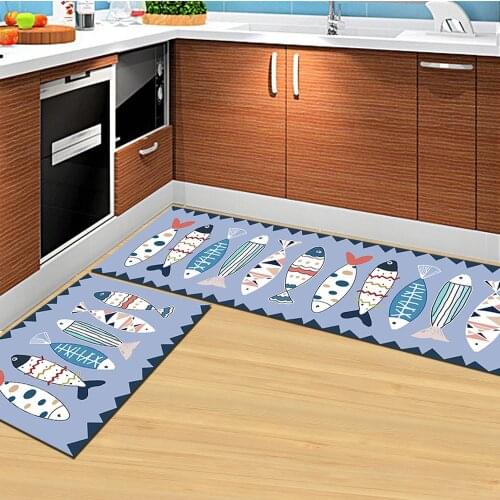 Fish Printed Long Floor Rugs Home Decor Area Rug For Living Room Kitchen Mats Anti-slip Kids Bedroom Carpets Bedside Rugs
