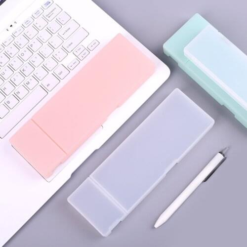 SIXONE Simple Style Transparent Pencil Case Pencil Box Plastic Storage Box Learning Stationery Office Supplies