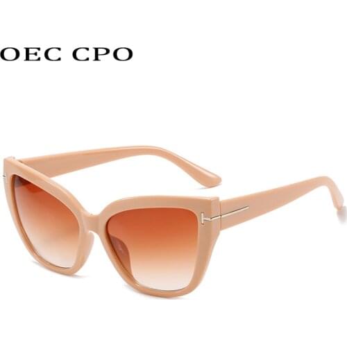 OEC CPO Oversized Cat Eye Sunglasses Women Brand Designer Vintage Sun Glasses Female Fashion Shades Eyeglasses uv400 oculos
