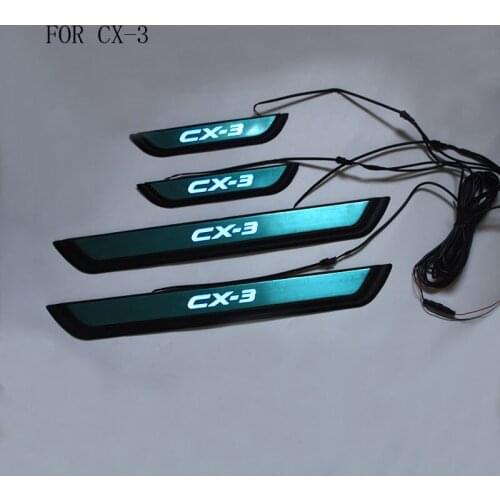 Fit for Mazda CX-3 CX3 2017 2018 car scuff LED plate door exterior outer sill trim welcome pedal