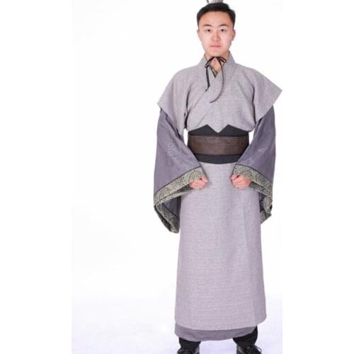 Chinese traditional Male clothes novelty hanfu long robe Three Kingdoms TV film cosplay men costume