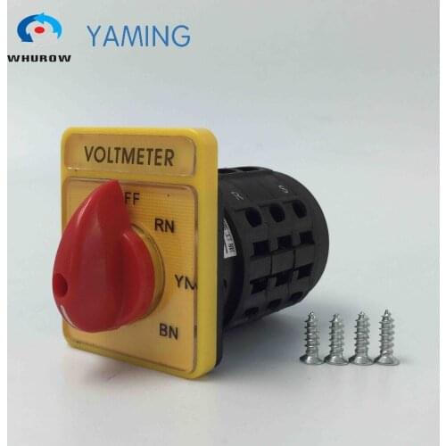 Voltmeter voltage transfer switch manual cam rotary changeover switch 7 position 3 phase yellow