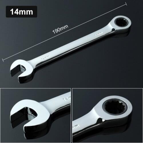 1pcs Hand Tools for Car Ratchet Wrench 14mm Ratchet Spanner Combination Head Wrench Flexible Ratchet Combination Adjustable