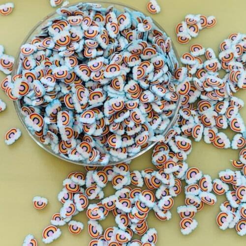 100g Bright Colors Rainbow Polymer Clay Slices Soft Pottery Sprinkles for Slime Decoration DIY Jewelry Nail Crafts Accessories