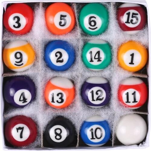 25/32/38MM Snooker Balls Cue Balls Full Set Children Billiards Table Balls Set Resin Small Pool Professional Cue Balls Full Set