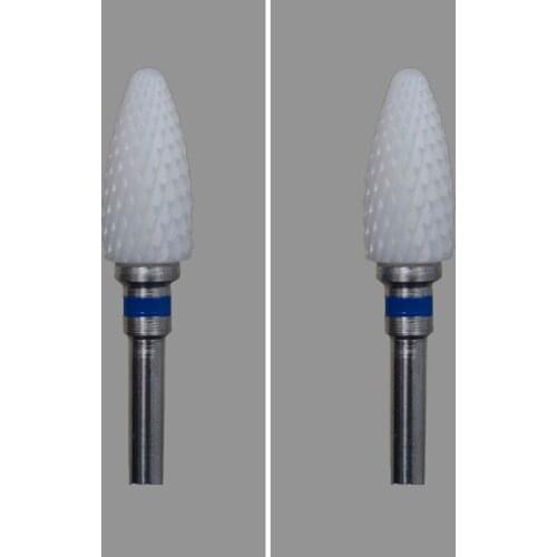 6Pcs- White Zirconia Ceramic Dental Lab Burs - Bullet Shape -Cross cut (4501.060)