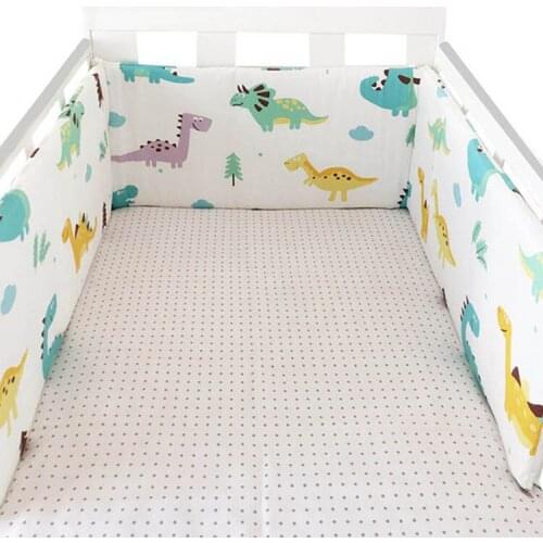 1PCS Baby Crib Bumpers In The Crib For Newborn Cotton Cartoon Dinosaur Cot Bumper Baby Bed Protector Kids Bedding Biological
