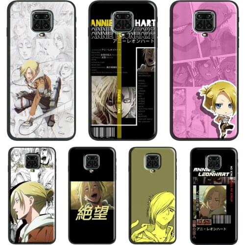 Annie Leonhart Attack on Titan Anime Funda For Xiaomi Redmi Note 10 Pro Note 9 Pro Note 8 Pro 7 K40 8T 9S 9A 9C 9T Case Cover