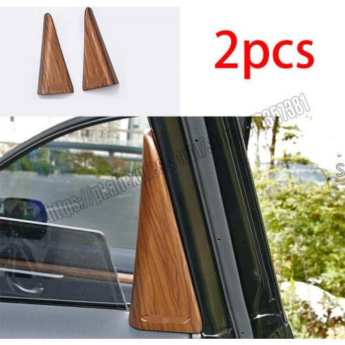 For Honda CRV CR-V 2017 2018 2019 2020 2021 2PCS ABS Wood Grain B-pillar Rear Triangle Cover Decor