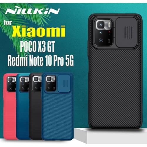 For Xiaomi Redmi Note 10 Pro 5G Slide Camera Protection Case Nillkin Lens Protect Privacy Frosted Shield Cover on POCO X3 GT