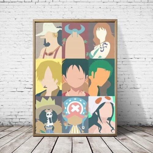Home Decorative Canvas Straw Hat Pirates Japanese Style Prints Cute Paintings Modular Pictures Wall Art Poster Artwork No Framed