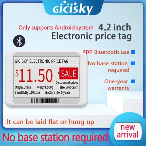 Gicisky 1 Pcs 4.2 Inch Eink screen Price Tag Epaper Display Card Bluetooth Version Without Base Station ESL Free Demo Software