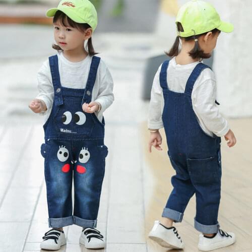 Cowboy rompers Suspenders Kids Jeans Baby Romper Spring Boys Girls Children jeans Jumpsuit Pants Toddler Trousers Kids Clothes