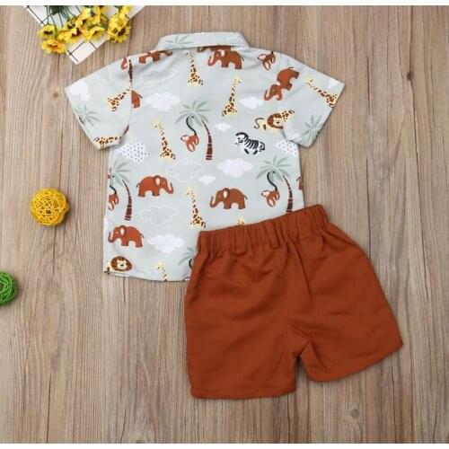 Summer Toddler Boys Party Gentleman Formal Suit Cotton silky Dress Shirt+Shorts Pants Outfits Children Clothing Childrens Sets