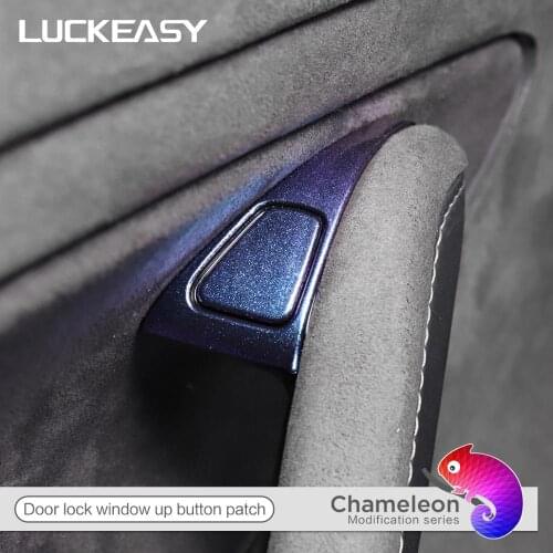 LUCKEASY Interior modification Car door window button ABS patch for Tesla Model3 2017-2020 starry sky chameleon series