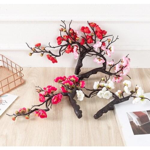 25cm Mini Decorative Artificial Bonsai Plants Trees with Plum Flower