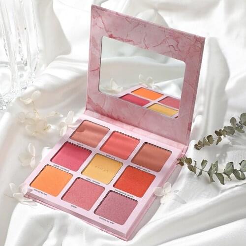 Multi-Purpose 9 Color Makeup Palette Kit Mineral Blush Palette Shimmer Blush Powder Facial Beauty Cosmetic Makeup Blush