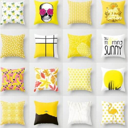 Pineapple Line Pillow Cover Red Leaf Pillowcase Yellow Pillow Cover Car Back Cushion Covers for Living Room Sofa Cushion Cover