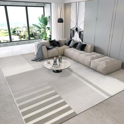 Nordic Mininalist Gray Carpet And Rug For Living Room Modern Light Luxury Bedroom Bedside Rug Large Full Area Coffee Table Mat
