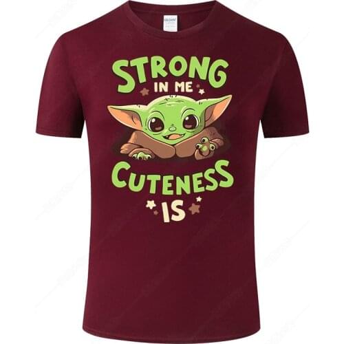 2021 New Summer Cotton Baby Yoda T Shirt Men Wome Casual Short Sleeve Printed T-shirt Cool Streetwear Funny Tops Tee J05