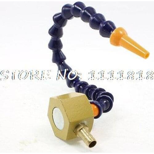 8mm Dia Round Nozzle Adjustable Plastic Water Oil Coolant Pipe w Magnetic Base