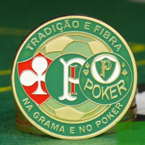 POKER CARD GUARD / COIN DESIGNS GREAT GIFT-" TRADICAO E FIBRA NA GRAMA E NO POKER " Poker Chips Souvenir Coins
