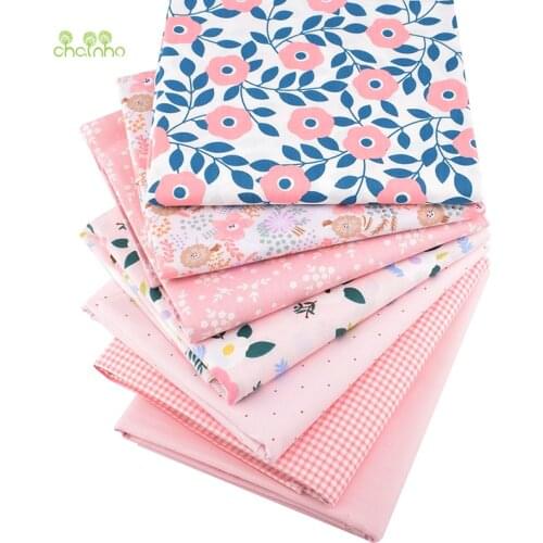 Chainho,Floral Series,Printed Twill Cotton Fabric,Patchwork Clothes For DIY Sewing Quilting Baby &Childrens Bedclothes Material