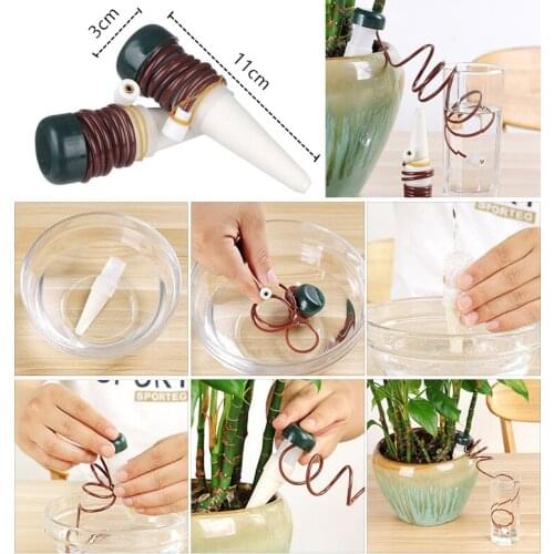 2 Pcs Automatic Self Watering System Flower Plant Waterer Water Drip Irrigation Device Garden Automatic Watering Tools Hot Sale