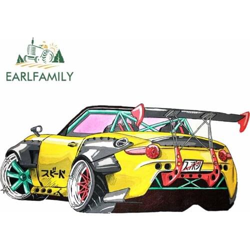EARLFAMILY 13cm x 5.9cm for Yellow Cool Convertible Decoration Laptop Decal Windshield Refrigerator Car Stickers VAN Car Styling