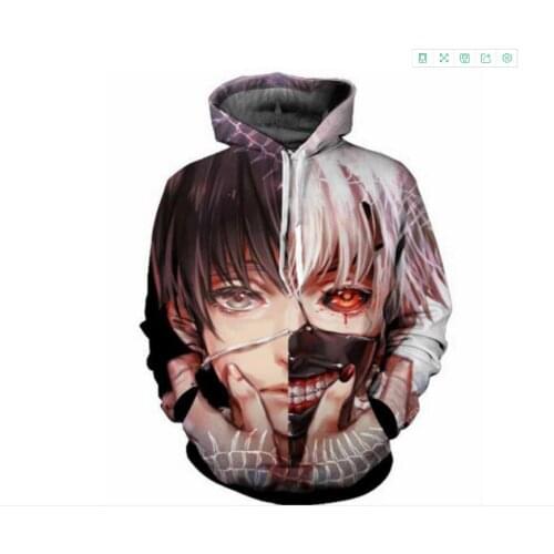 Classic anime Tokyo Ghoul Cosplay 3d Hoodies men women Hoodie Tokyo Ghoul Ken Kanek harajuku Hip Hop Men Women Hooded Sweatshirt