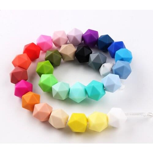 TYRY.HU 10Pc Silicone Pacifier Beads Baby Teether Toys DIY Shower Gift Teething Jewelry Hand Made Accessories 14mm