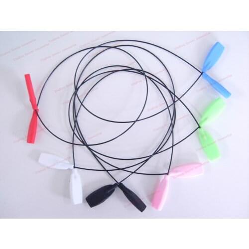 Ultra thin light weight eyewear sunglass metal cable retainer spectacle cord with flat slicone end tips eyeglass chain