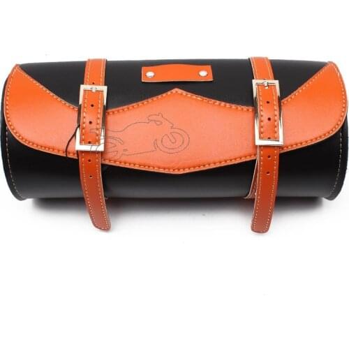 Universal for motorcycle Custom Harley Honda Yamaha Motorbike Orange+Black Front Forks Tool Bag Luggage SaddleBag 1pcs